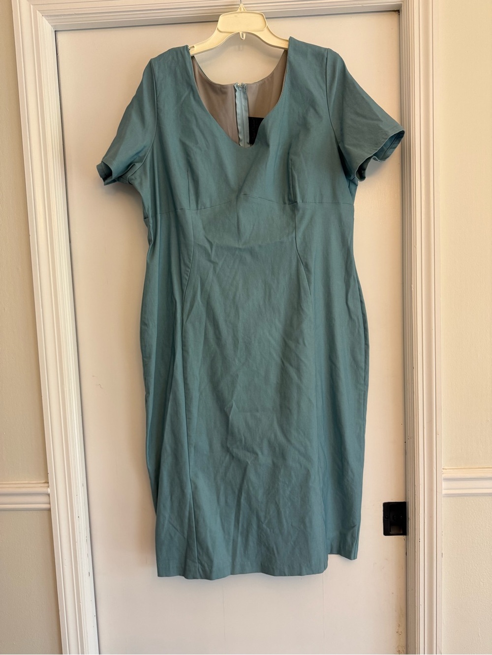 Light Blue Wiggle Dress with Short Sleeves